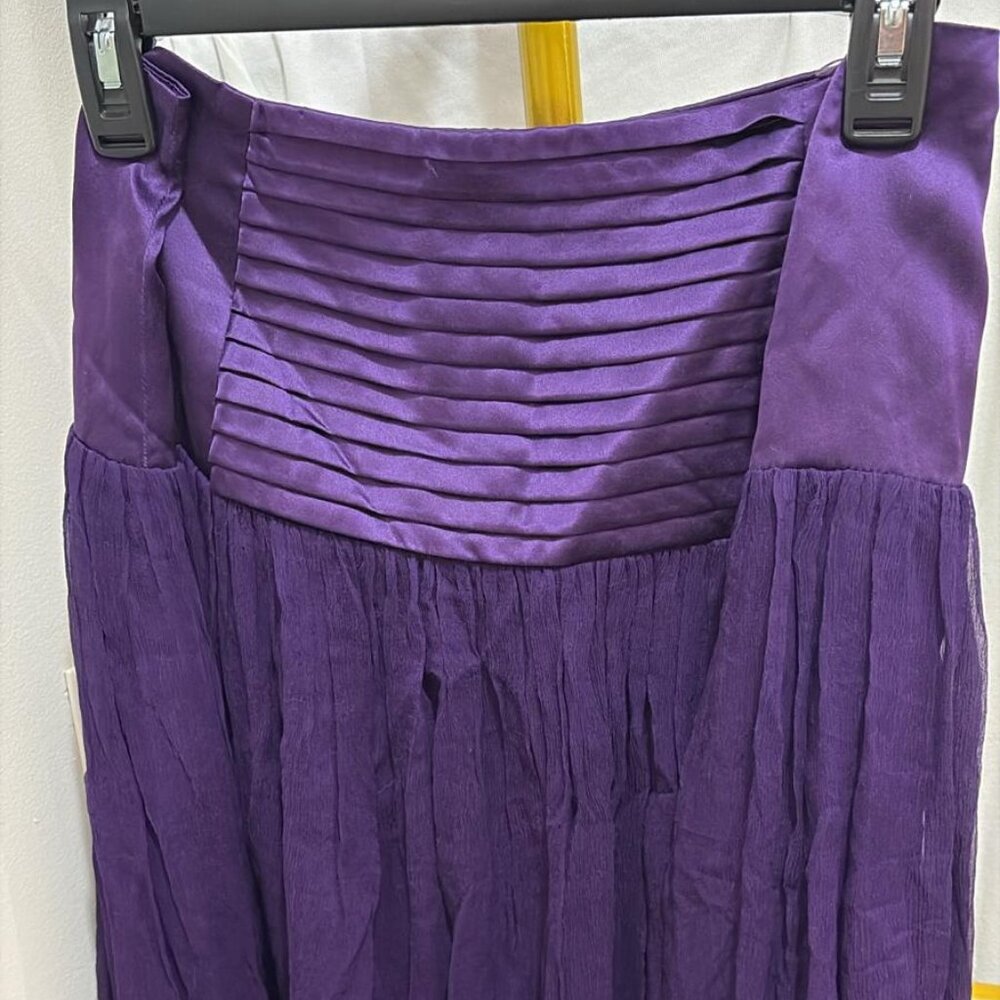Doncastero Women Skirt 6 Purple Silk Empire Waist Fairy Mini Lined Flowy - Picture 6 of 6